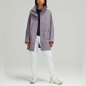 Lululemon StretchSeal Relaxed-Fit Long Raincoat Jacket Dusky Lavender NWOT Sz 6